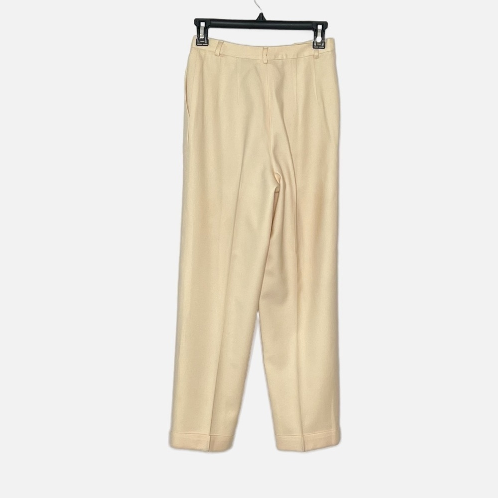 Talbot’s Wool Crepe Size 4 Petite Cream/Butter 100% Wool Trouser - Picture 4 of 10